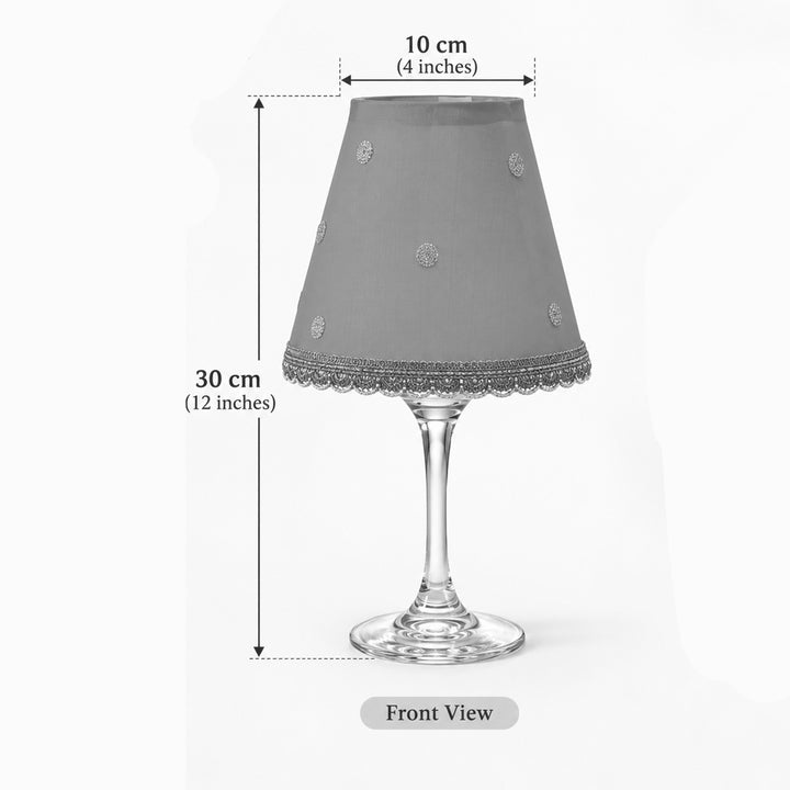 3 pc | Handmade Decorative Yellow, Lavender & Blue Silk Foldable Tapered Wine Glass Lampshade For Festive Decor