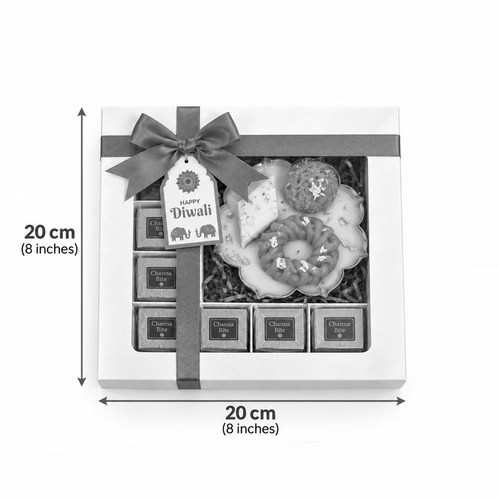 Dessert Design Lotus Urli Scented Candle & Mithai Diwali Gift Hamper