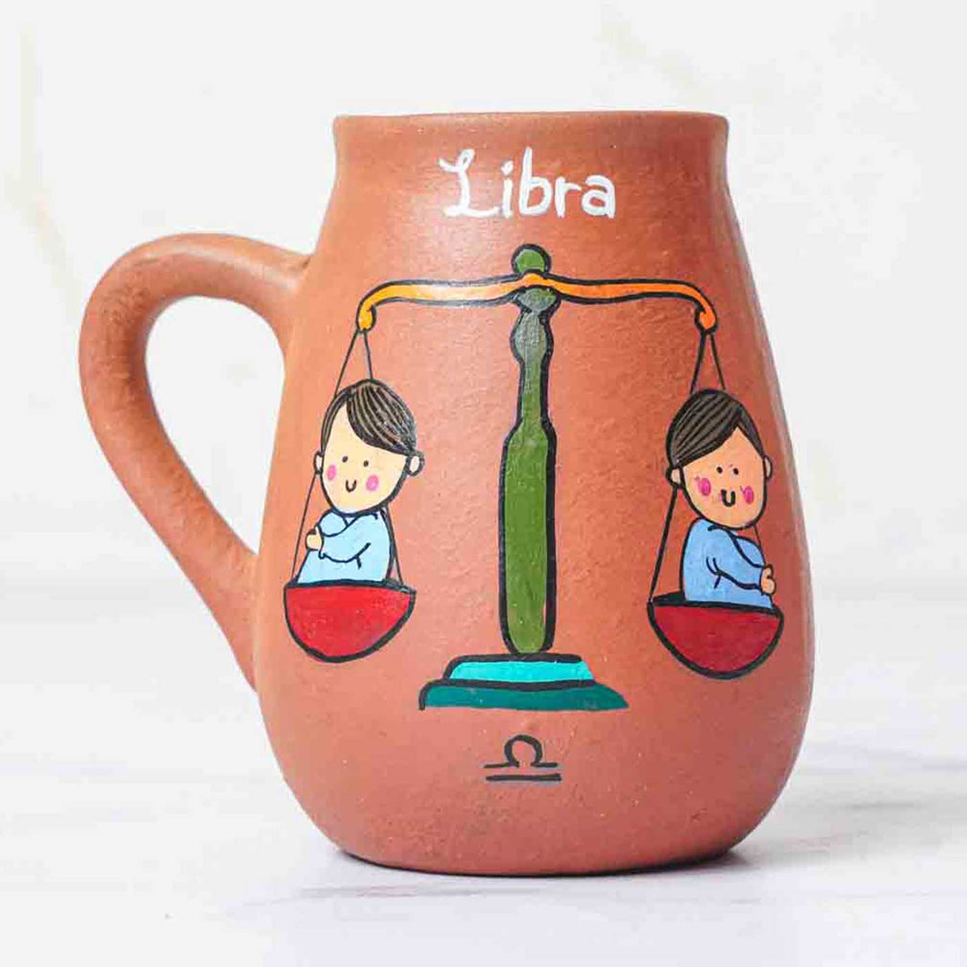 Personalized Hand-painted Libra Zodiac Sign Terracotta Mug