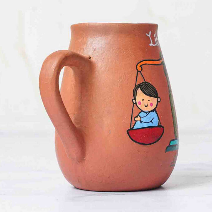 Personalized Hand-painted Libra Zodiac Sign Terracotta Mug