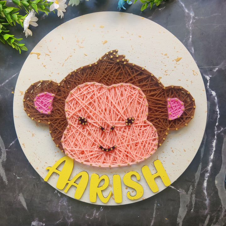 Personalized Animal Theme Kids String Art Name Plate 5 - Front View with Name Personalization (8)