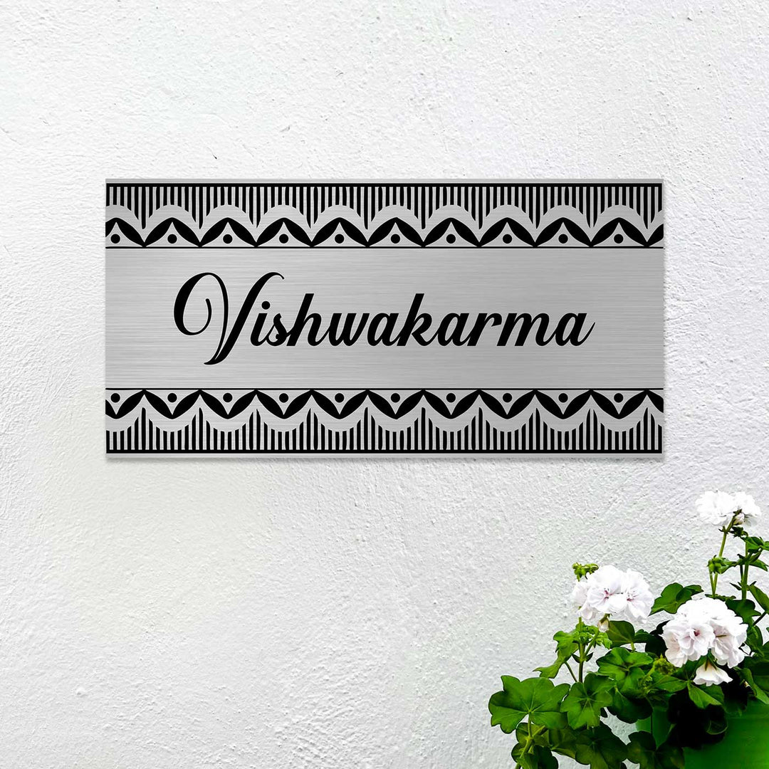 Personalized Line Art Stainless Steel Name Plate