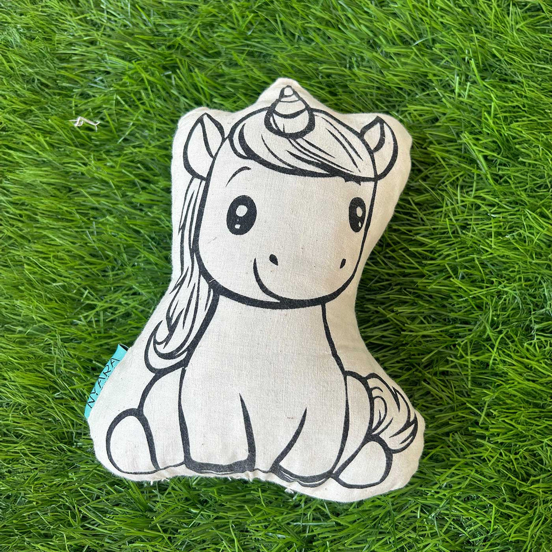 Color Your Own Unicorn Theme Cushion DIY Kit With Fabric Markers For Kids