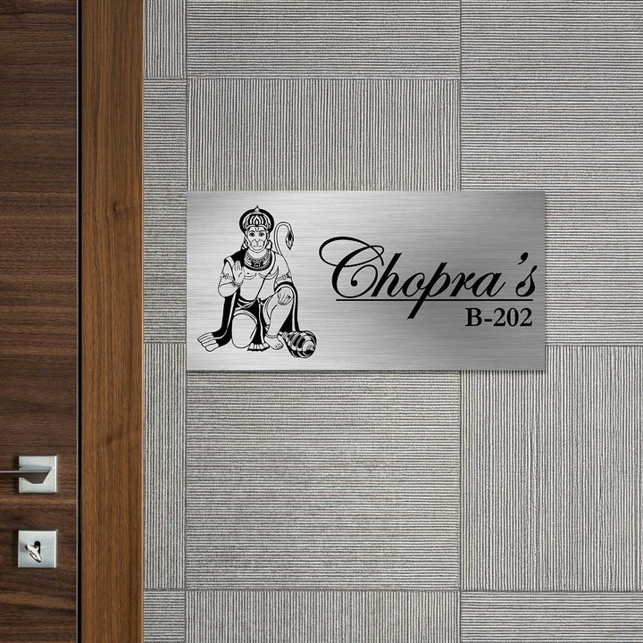 Personalized Hanuman Blessing Stainless Steel Name Plate