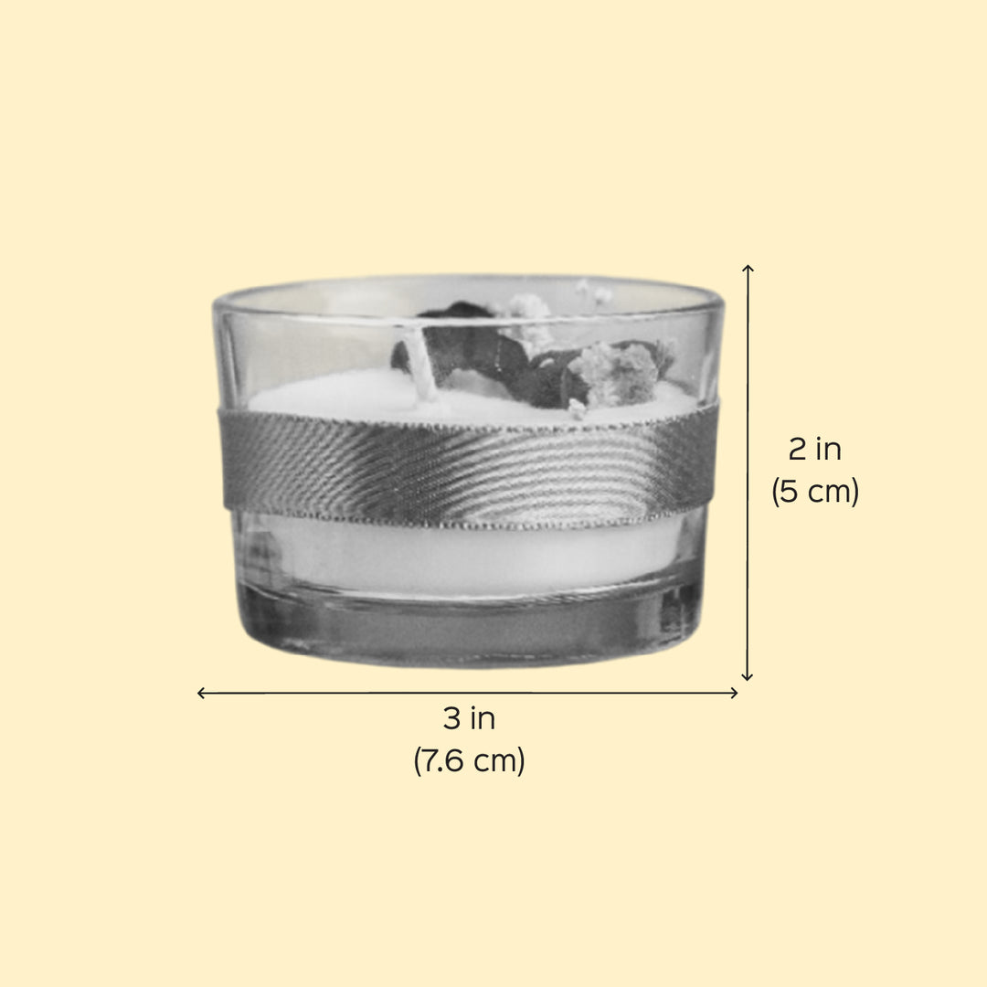3 inch | Handmade Floral Glass Jar Candle For Decoration