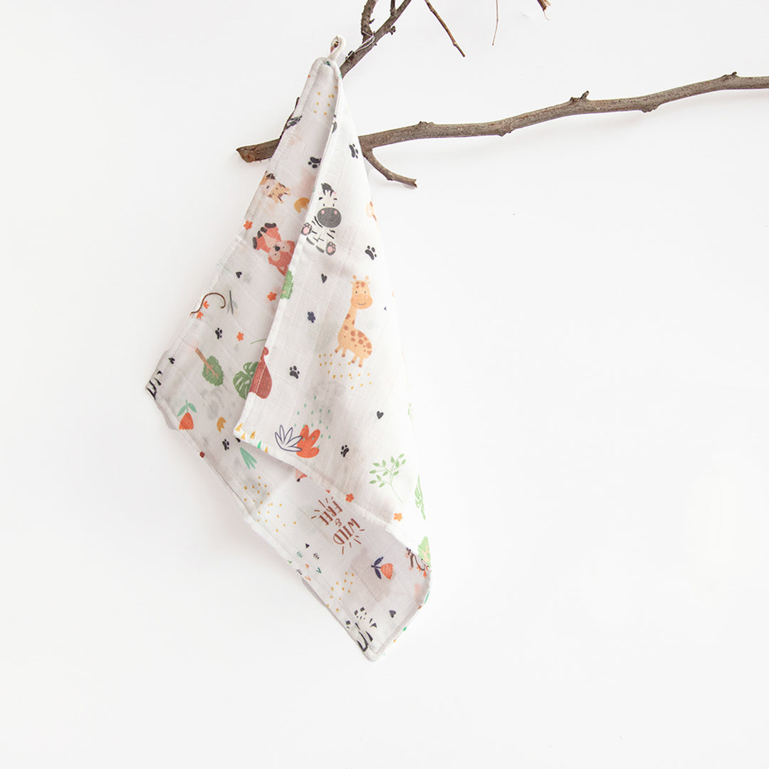 Baby Animals Organic Cotton Muslin Wipes | 0-4 Years | Set of 8
