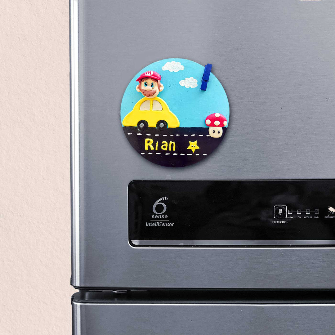 Photo Personalized 3D Mario Theme MDF & Cold Porcelain Clay Fridge Magnet