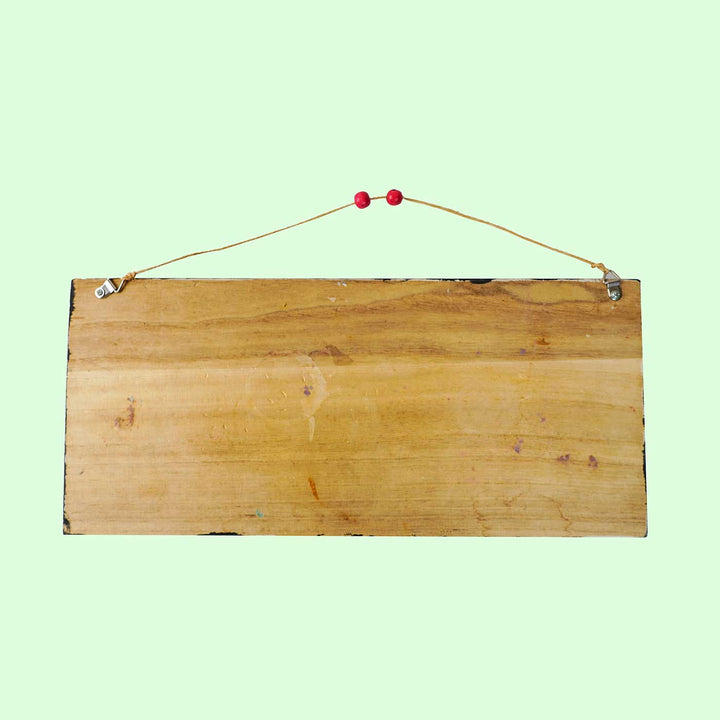 Handcrafted Personalized Mdf Family Name Plate 2 - Back View Hanging String Attached