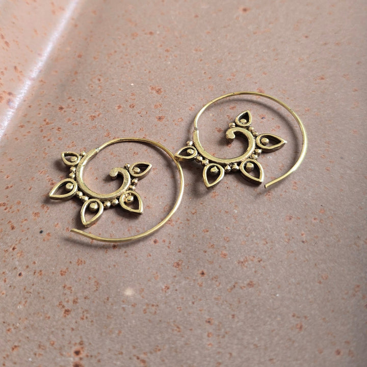 Handmade Mia Hooks Brass Earrings