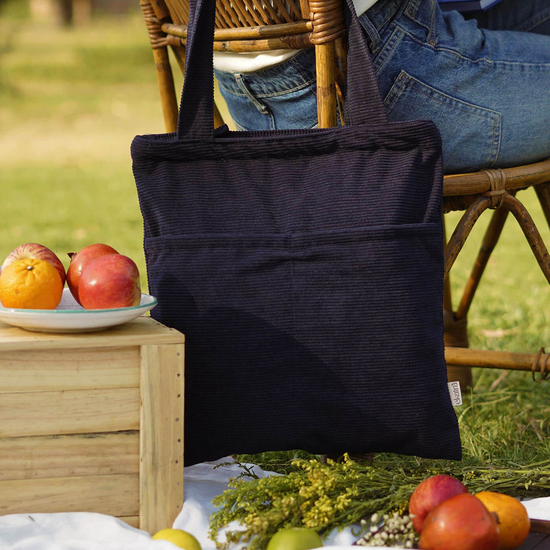 Handmade Minimalist Corduroy Day Tote