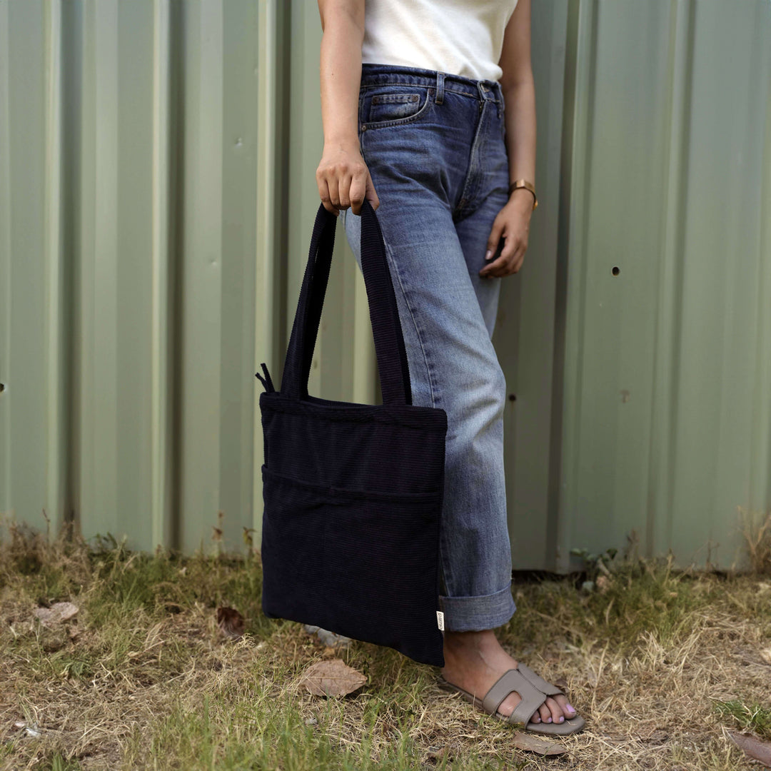 Handmade Minimalist Corduroy Day Tote