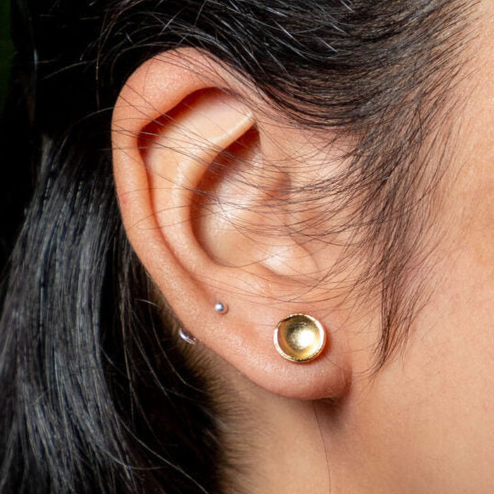 Minimal Mini Dome Design Stud Earrings