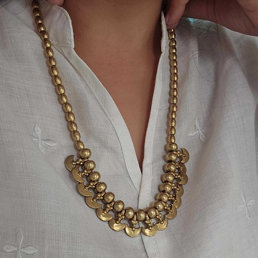 Handmade Mishka Brass Necklace