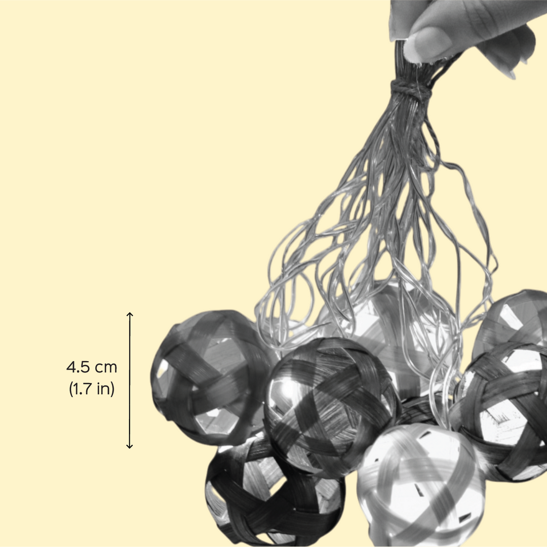 Multicoloured Star Full Moon Eco-Friendly Handmade Woven Bamboo Fairy Light | 3 meters