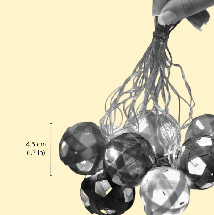 Multicoloured Star Full Moon Eco-Friendly Handmade Woven Bamboo Fairy Light | 3 meters