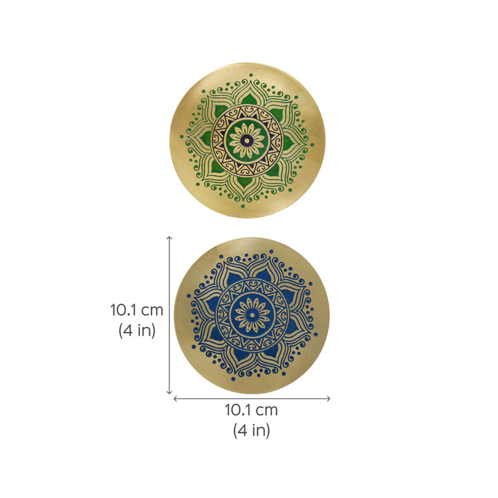 Utsav Handcrafted Brass Coasters I Set of 2
