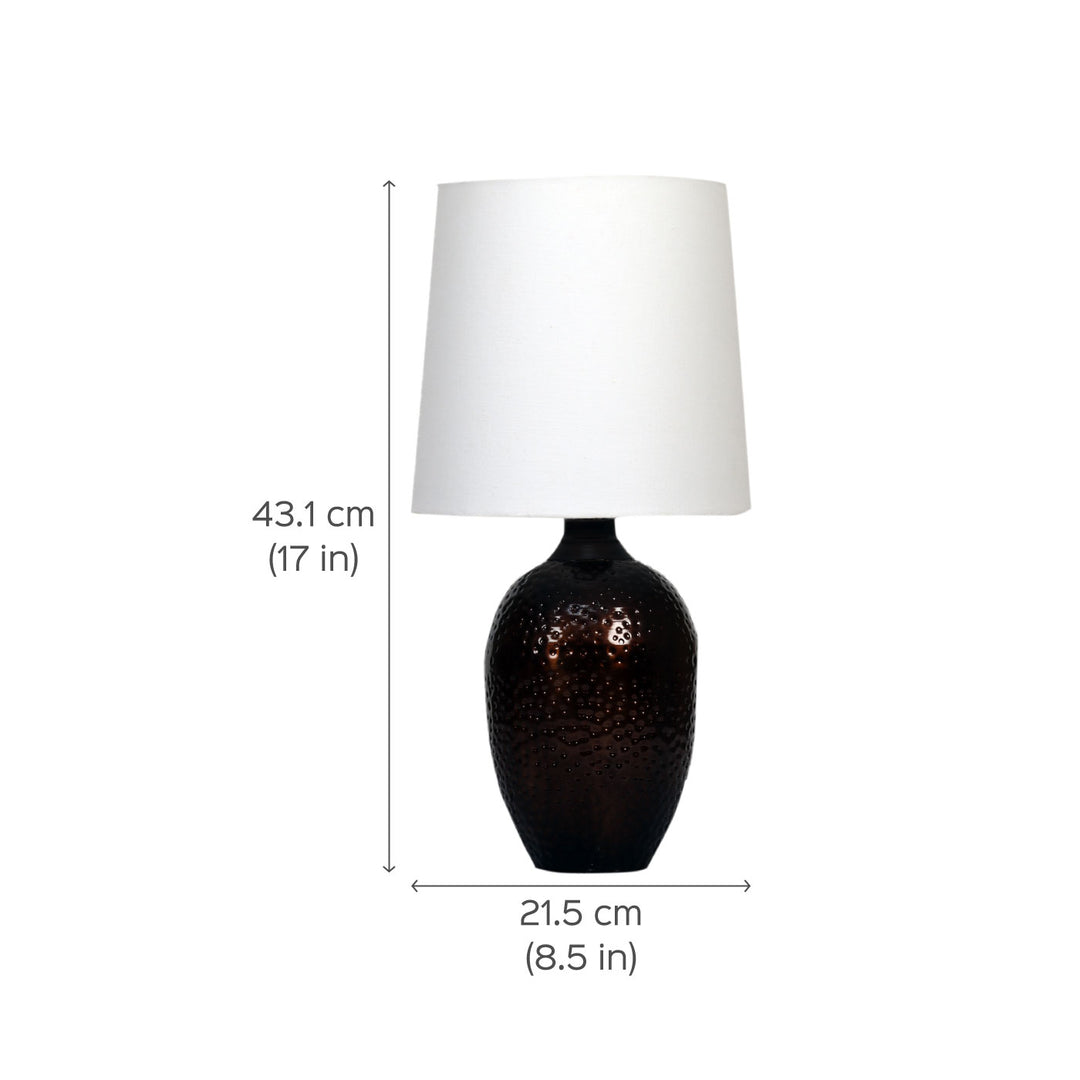 Nalanda Hand-Hammered Metal & Cotton Table Lamp