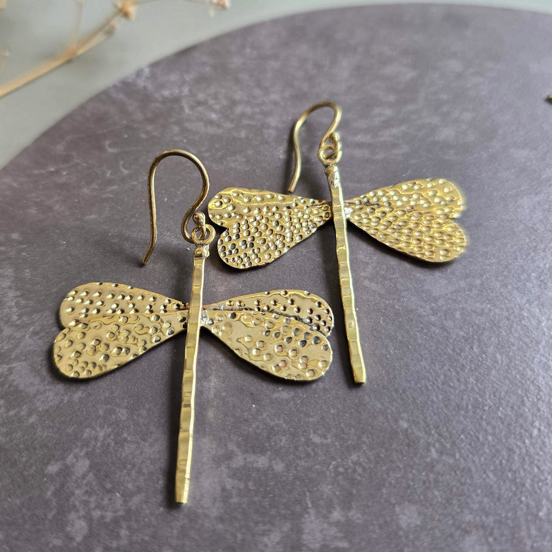 Handmade Nature'S Symphony Brass Earrings | Set Of 4