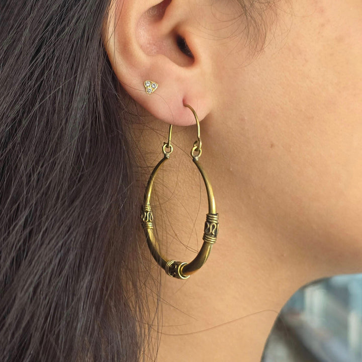 Handmade Navya Hoops Brass Earrings