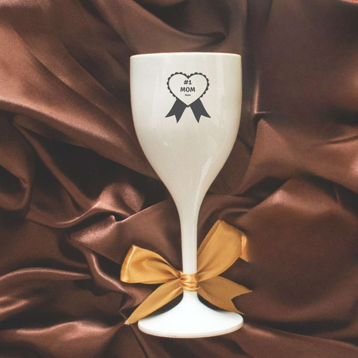 Personalized Handmade Engraved Mom Theme Polycarbonate Wine Glass