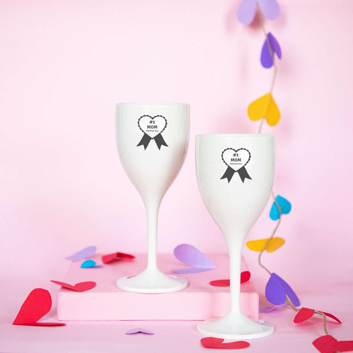 Personalized Handmade Engraved Mom Theme Polycarbonate Wine Glass