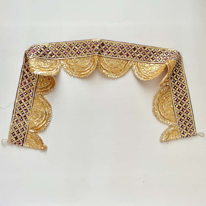 40 In | Handmade Gota Patti Golden & Purple Round Geometry Toran