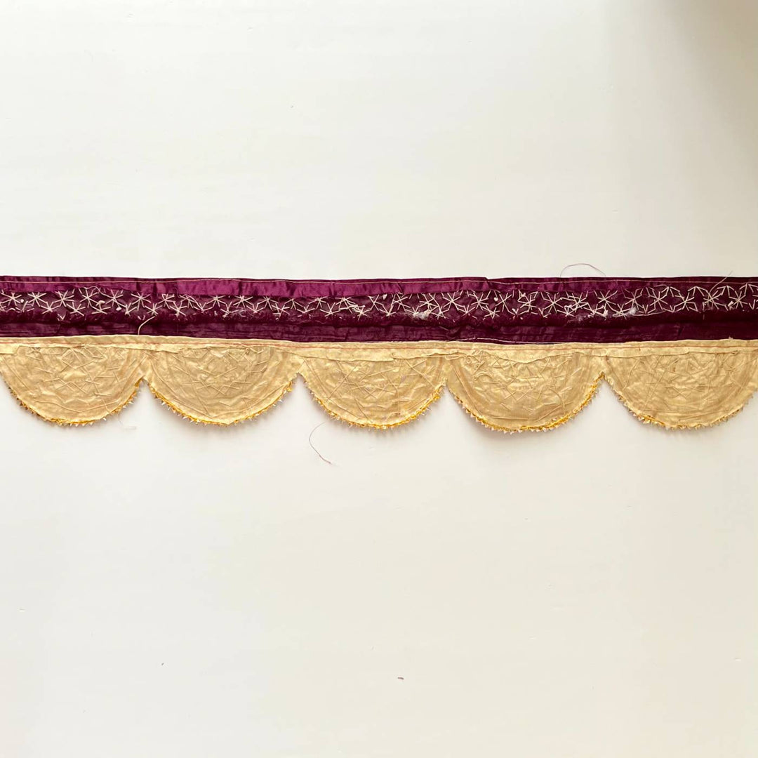 40 In | Handmade Gota Patti Golden & Purple Round Geometry Toran