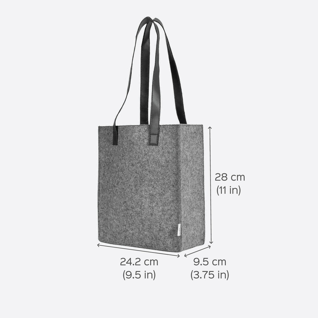 Eco-felt & Vegan Leather Bottle Carrier Bag