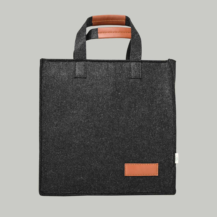 Eco-felt & Vegan Leather Carry Bag with Zipper