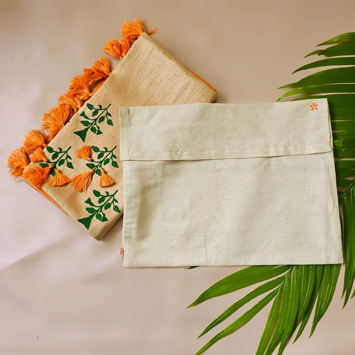 Handmade Marigold Flower Design Silk Table Runner