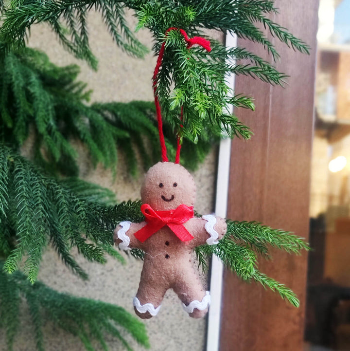 Handmade Personalized Felt Gingerbread Man Christmas Ornament