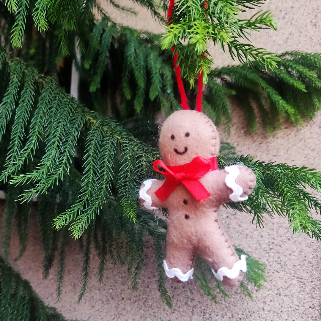 Handmade Personalized Felt Gingerbread Man Christmas Ornament