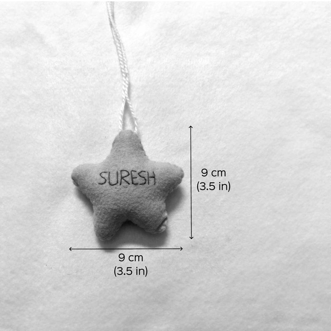 Personalized Handmade Felt Star Christmas Ornament