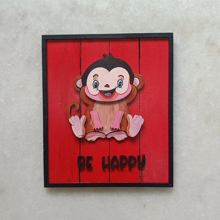 Hand Painted Affirmations Animal Wall Art For Kids - Front View Against Neutral Background