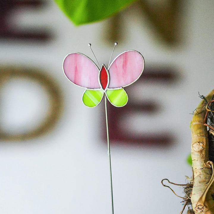 Handcrafted Stained Glass Butterfly Garden Stake