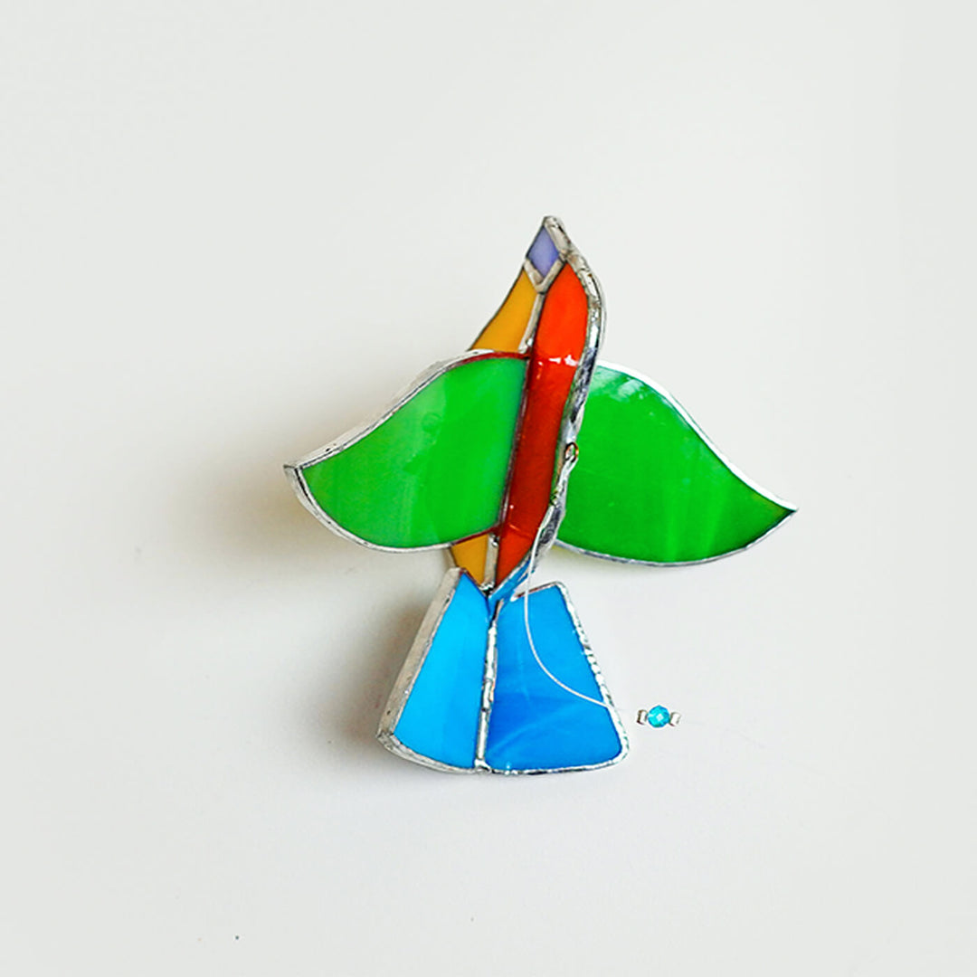 Handcrafted Stained Glass Hanging Suncatcher Small Bird