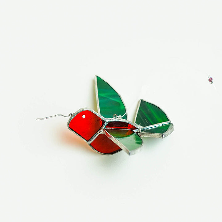 Handcrafted Stained Glass Hanging Suncatcher Bird