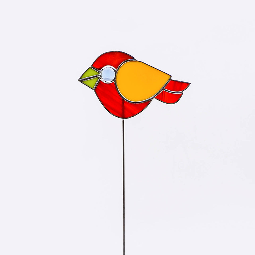 Handcrafted Stained Glass Bird Garden Stake