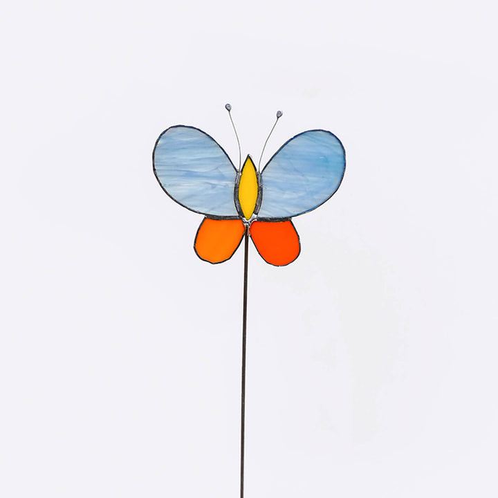 Handcrafted Stained Glass Butterfly Garden Stake