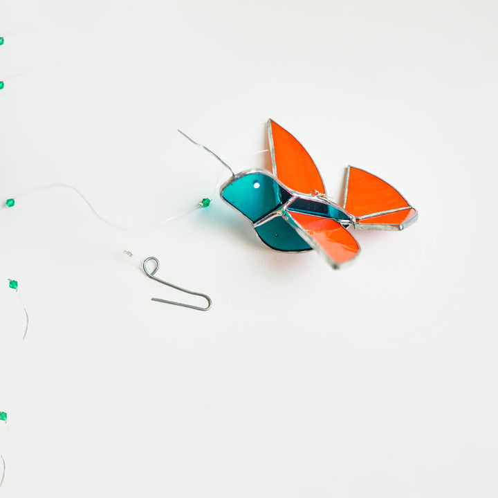 Handcrafted Stained Glass Hanging Suncatcher Bird