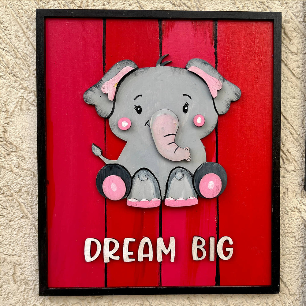 Hand Painted Affirmations Animal Wall Art For Kids - Mounted on textured wall background