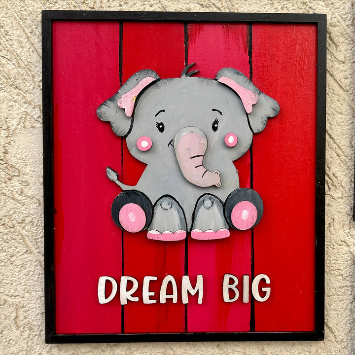 Hand Painted Affirmations Animal Wall Art For Kids - Mounted on textured wall background