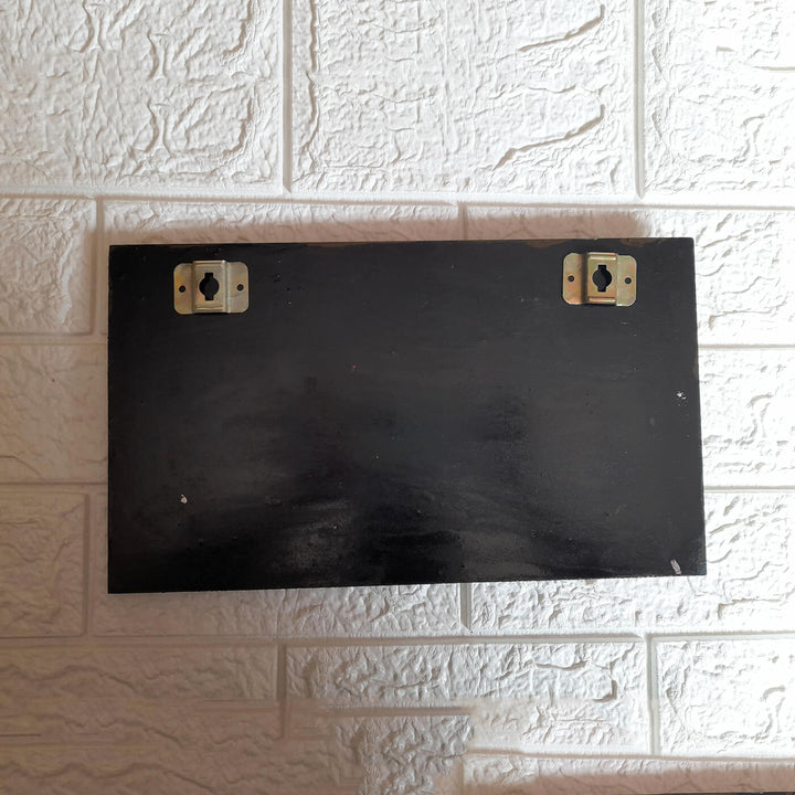 Handcrafted Personalised Ganesh Themed Name Plate 1 - Back View Showing Hanging Hardware
