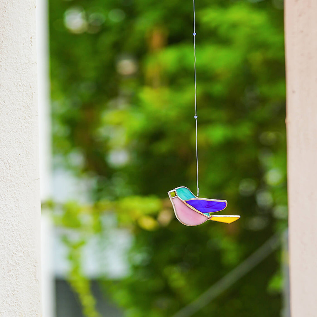 Handcrafted Stained Glass Hanging Suncatcher Small Bird