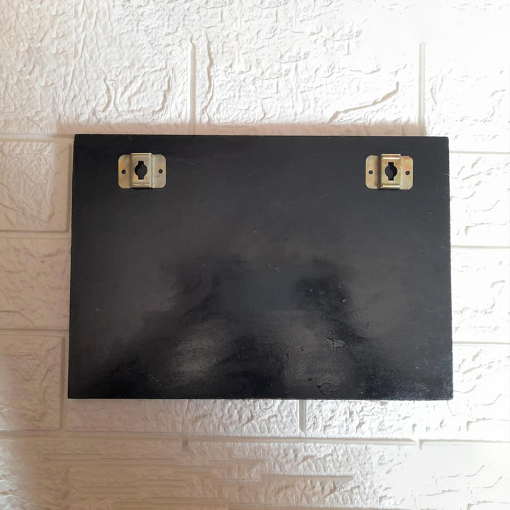 Handcrafted Personalised Couple Name Plate - Back View with Wall Mounts