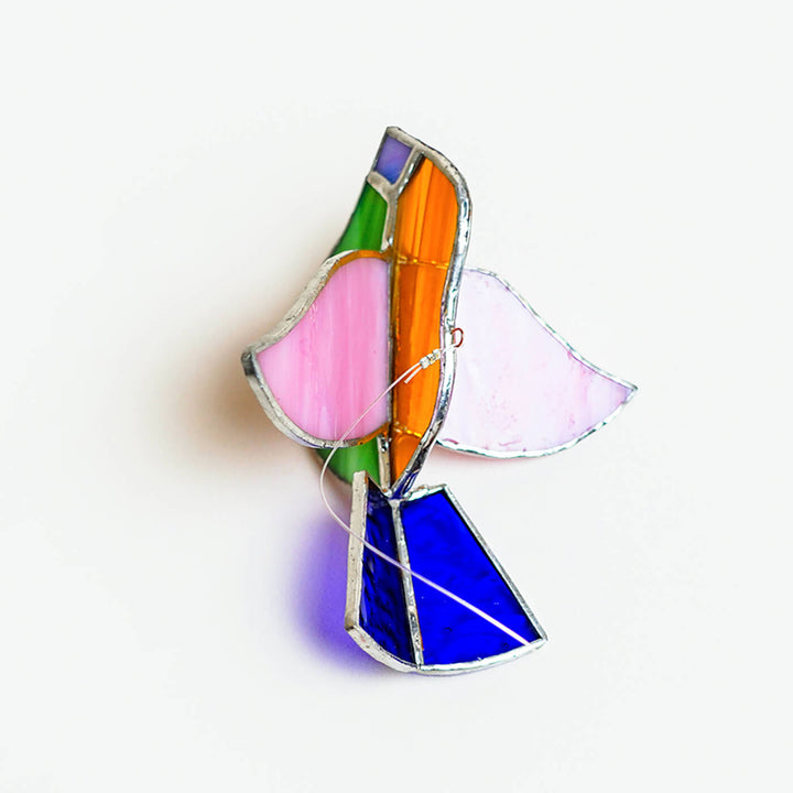 Handcrafted Stained Glass Hanging Suncatcher Small Bird