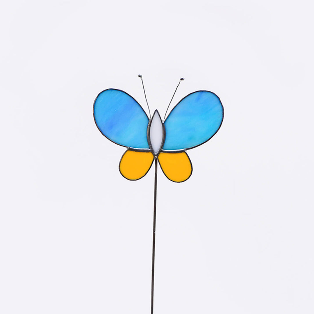 Handcrafted Stained Glass Butterfly Garden Stake