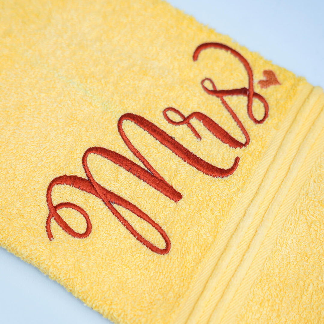 Embroidered Personalized Egyptian Cotton Couple Towel | Set of 4