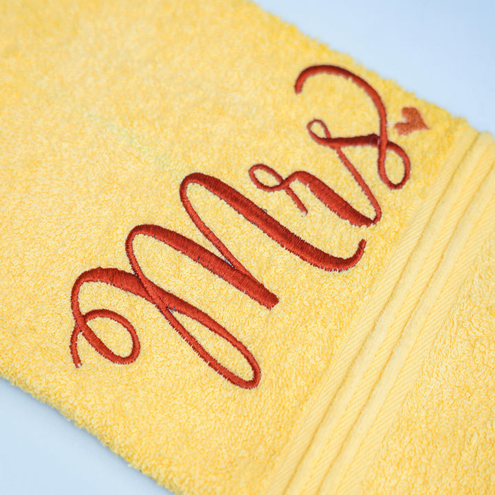 Embroidered Personalized Egyptian Cotton Couple Towel | Set of 4