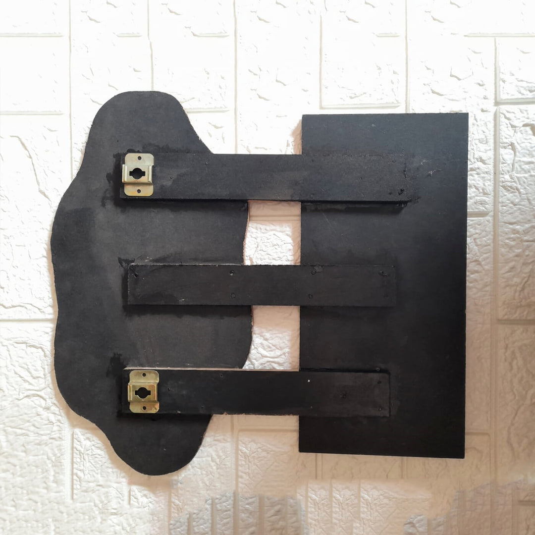 Handcrafted Personalised Bird Themed Name Plate - Back View with Hanging Hardware